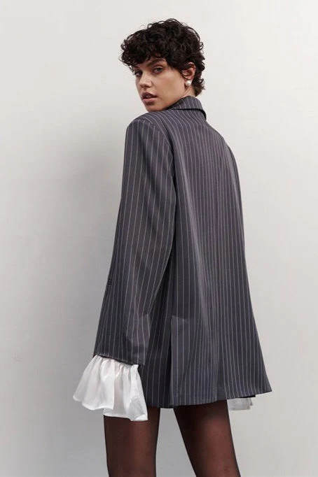 Vintage Striped Patchwork Blazer - Image 2