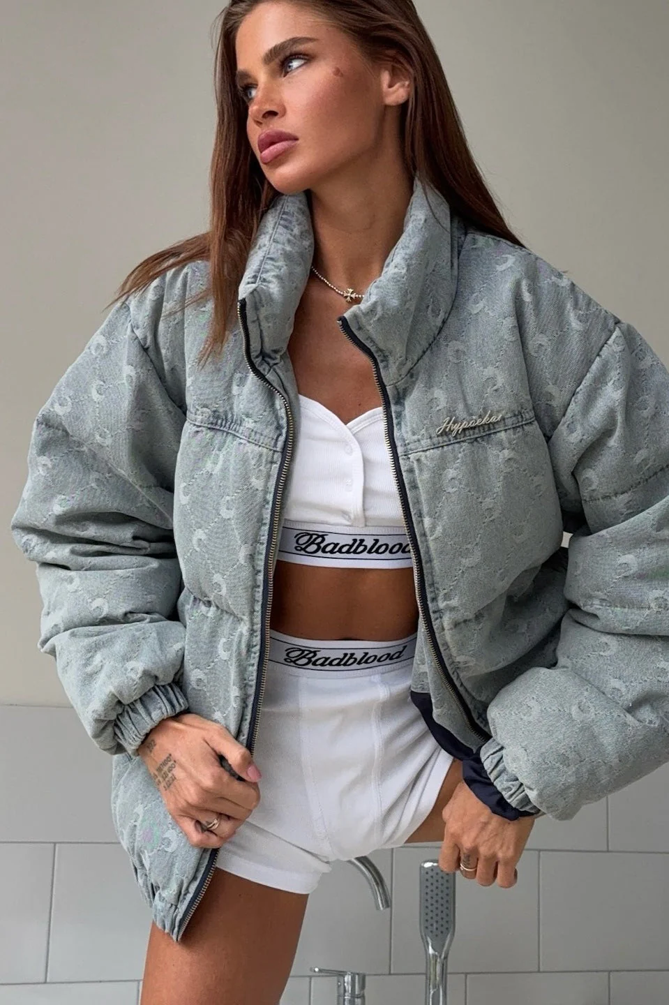Vintage Washed Moon Puffer Jacket - Image 3