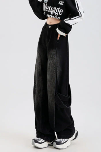 Vintage Washed Patchwork Jeans - Image 3