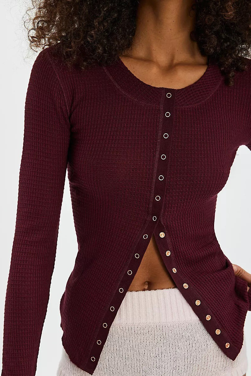 Waffle Knit Cardigan - Image 10
