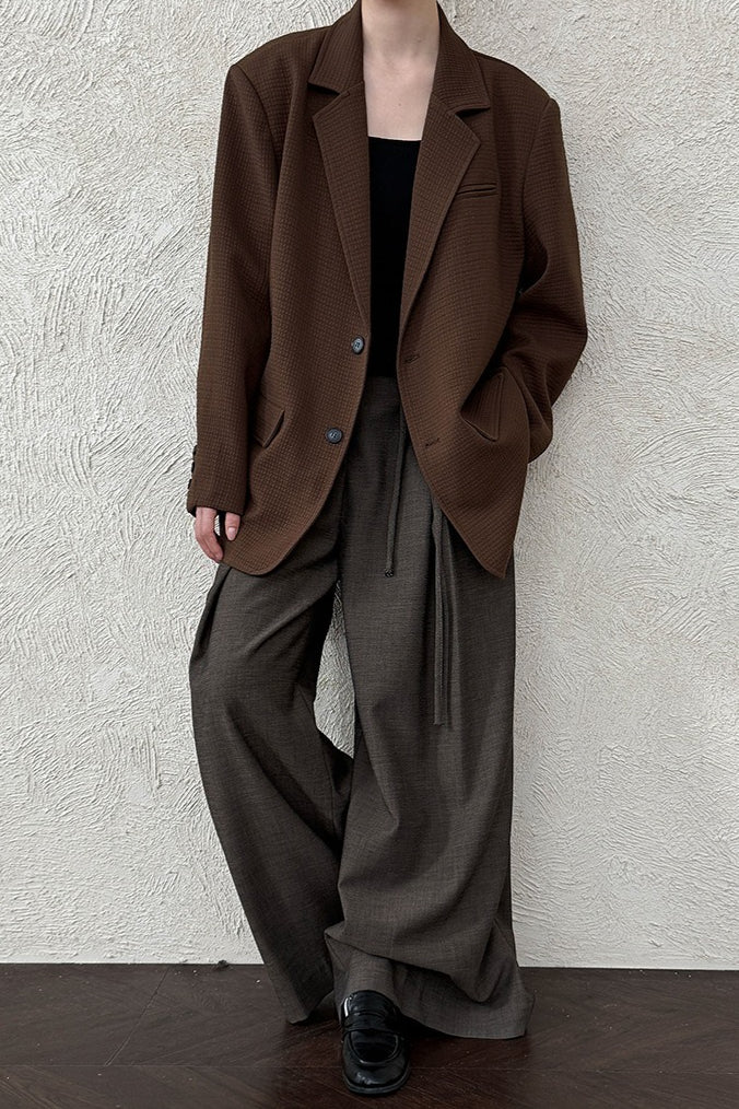 Waffle Textured Oversized Blazer - Image 5