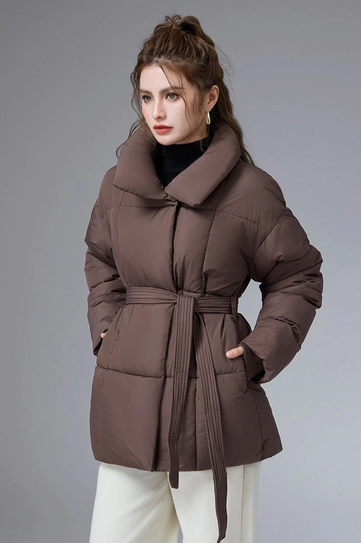Warm Casual Cropped Cotton Puffer Jacket - Image 10