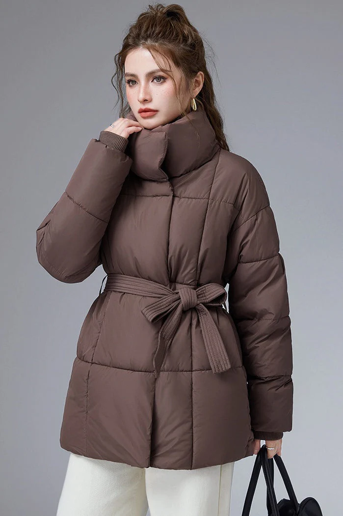 Warm Casual Cropped Cotton Puffer Jacket - Image 11