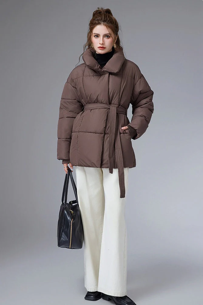 Warm Casual Cropped Cotton Puffer Jacket - Image 12