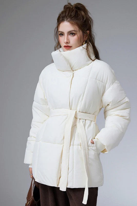 Warm Casual Cropped Cotton Puffer Jacket - Image 2