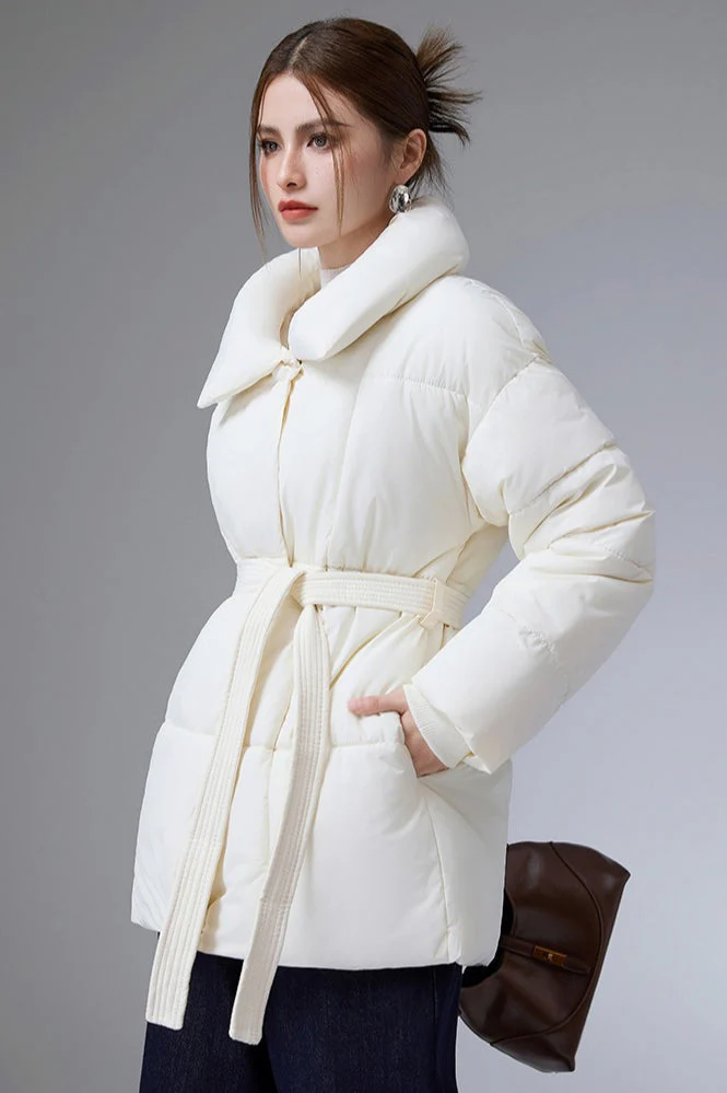 Warm Casual Cropped Cotton Puffer Jacket - Image 4