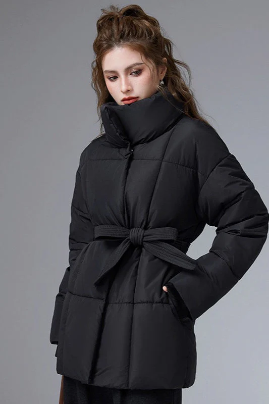 Warm Casual Cropped Cotton Puffer Jacket - Image 5