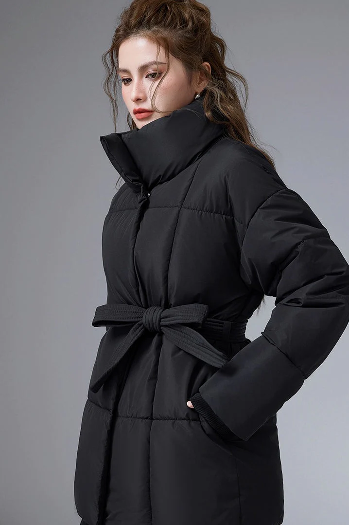 Warm Casual Cropped Cotton Puffer Jacket - Image 6