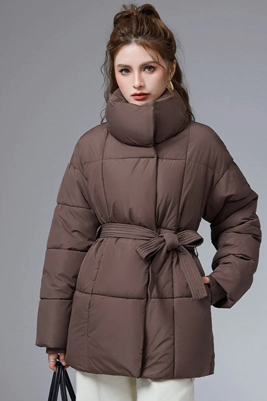 Warm Casual Cropped Cotton Puffer Jacket - Image 9