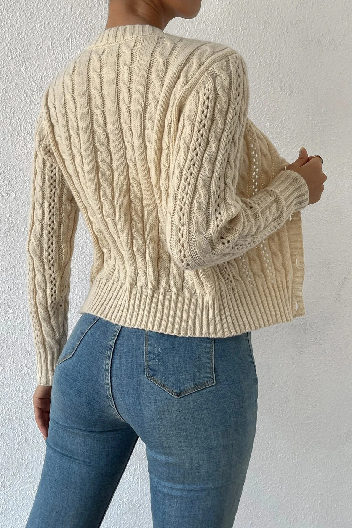Warm Long Sleeve Knitted Cardigan - Image 2