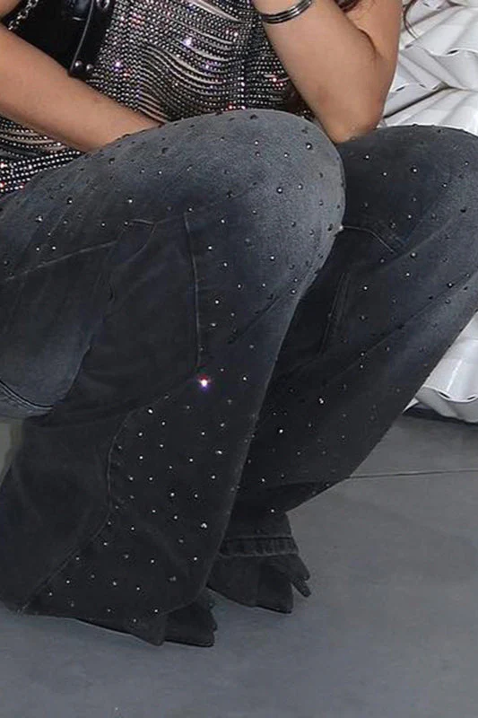 Washed Gradient Rhinestone Jeans - Image 2