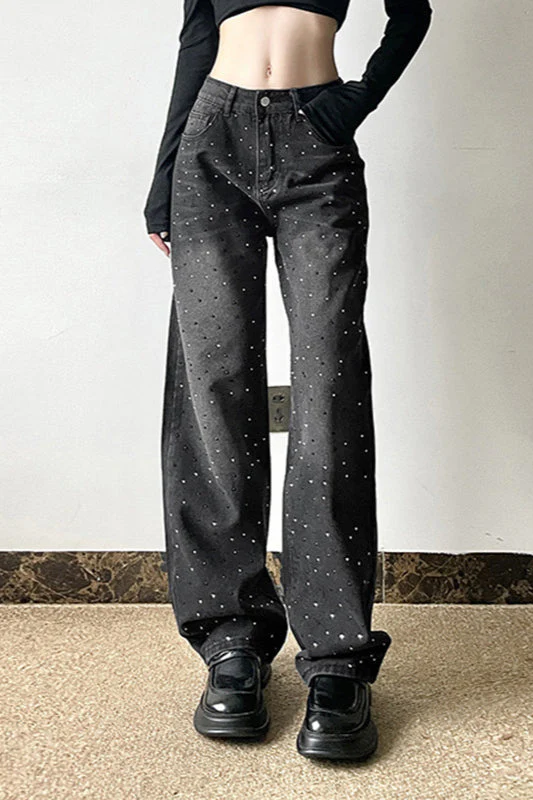 Washed Gradient Rhinestone Jeans - Image 3