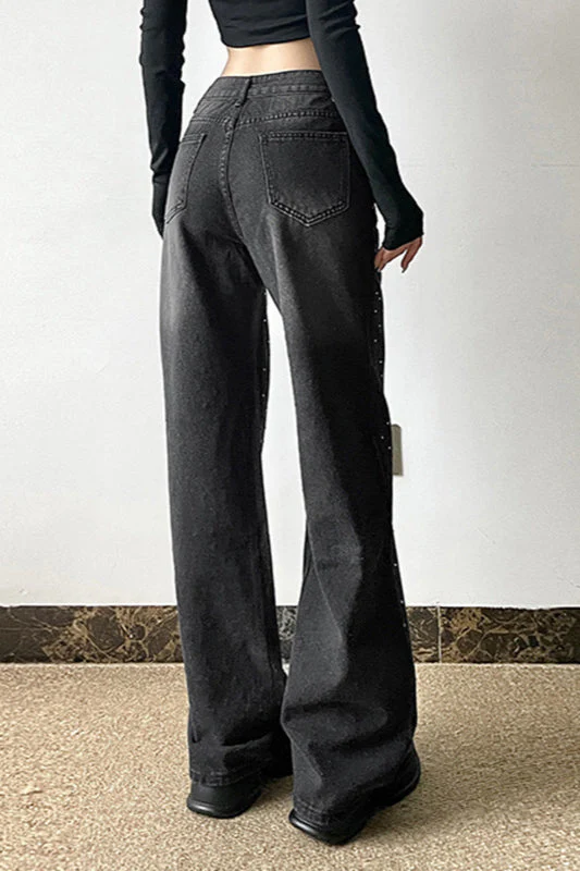 Washed Gradient Rhinestone Jeans - Image 4