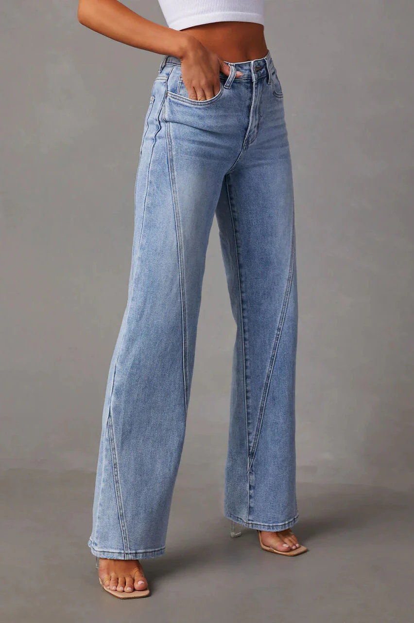 Washed Street Style Wide Leg Jeans - Image 4