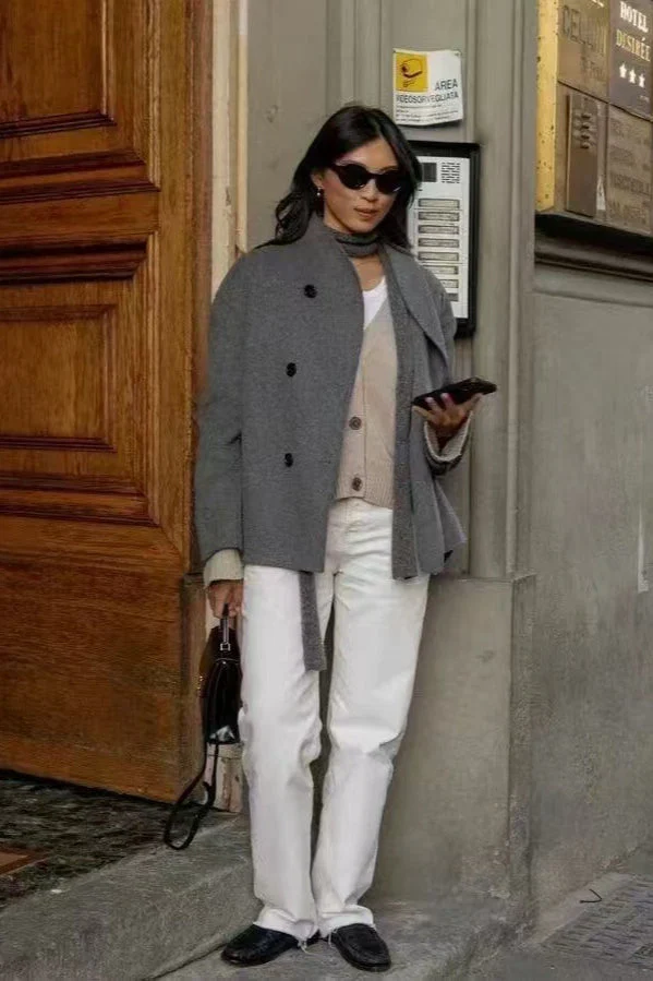 Winter Wool Stand Collar Long Jacket - Image 4