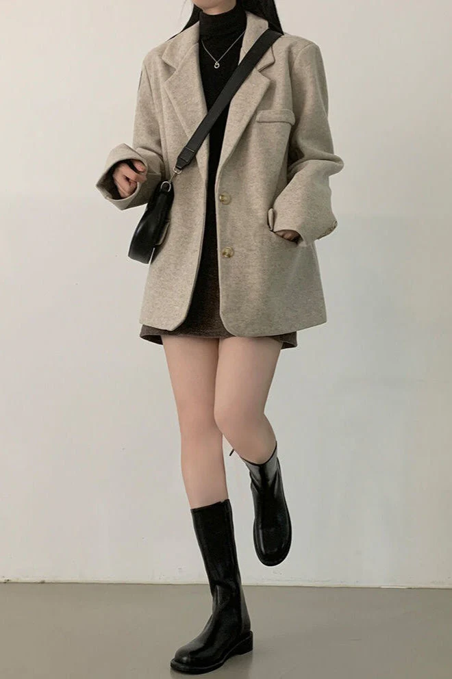 Wool Blend Oversized Longline Blazer - Image 8