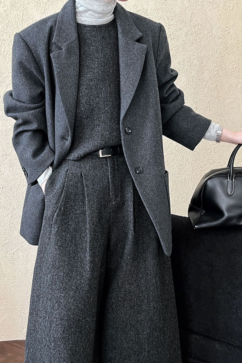 Wool Blend Relaxed Fit Blazer - Image 2