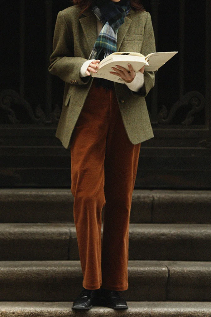 Wool Blend Single Breasted Blazer - Image 5
