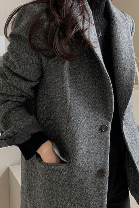 Wool Blend Solid Color Blazer - Image 6