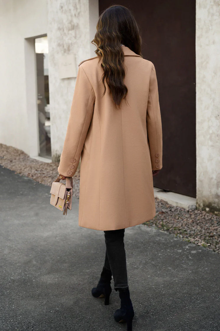 Wool Blend Solid Longline Coat - Image 18