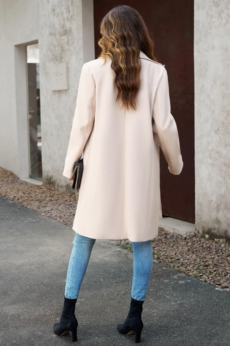 Wool Blend Solid Longline Coat - Image 23
