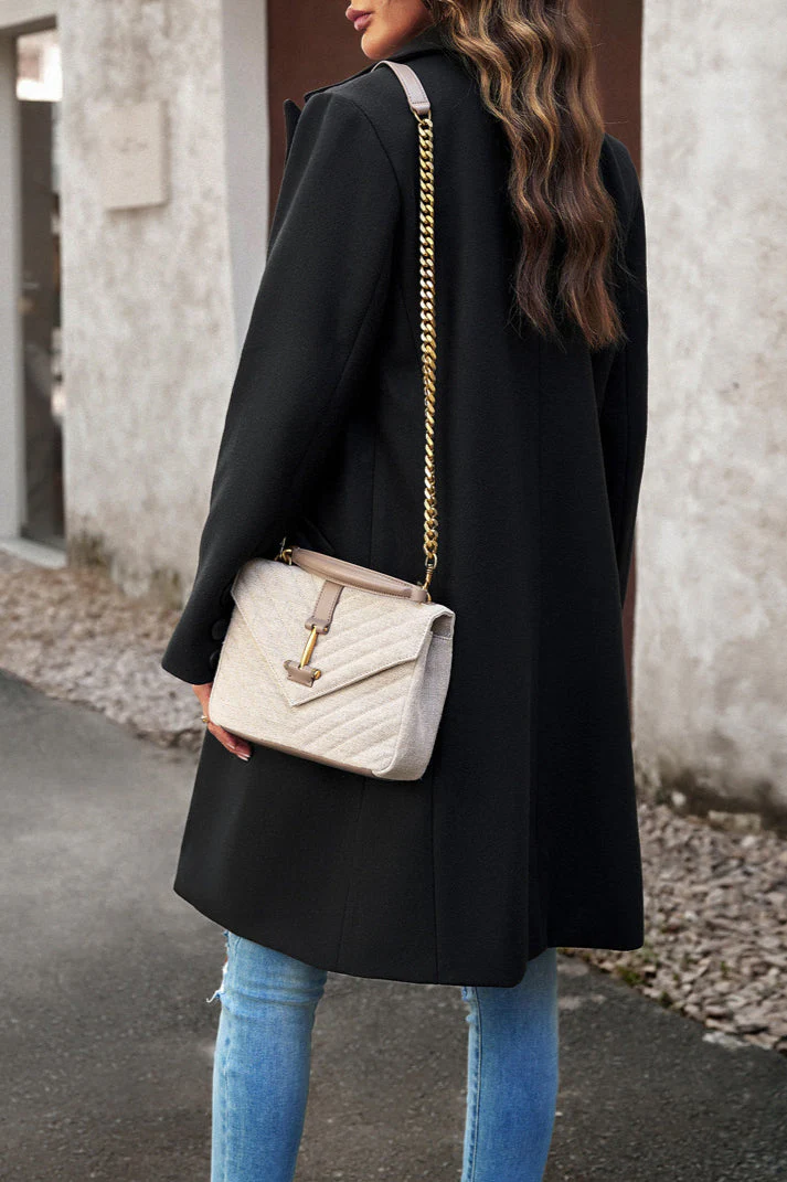 Wool Blend Solid Longline Coat - Image 6