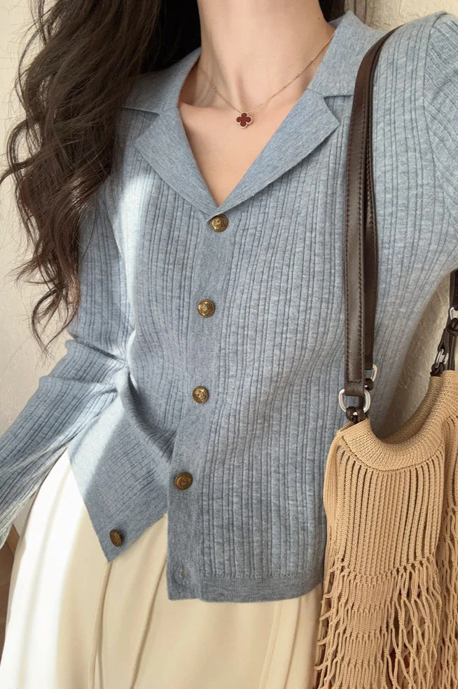 Wool Blend Textured Cardigan - Image 2