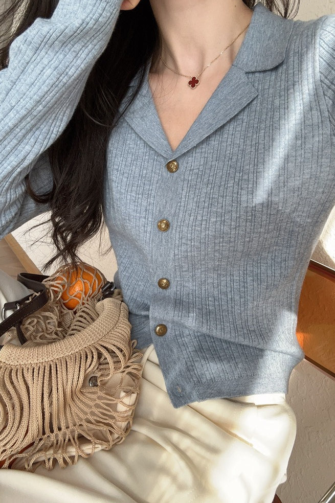 Wool Blend Textured Cardigan - Image 3