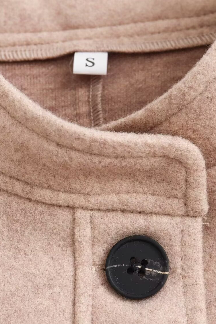Wool Stand Collar Cropped Coat - Image 3
