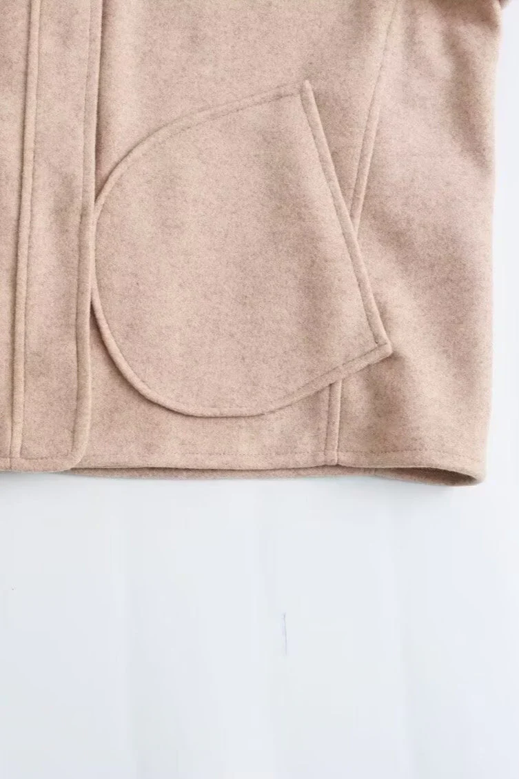 Wool Stand Collar Cropped Coat - Image 4