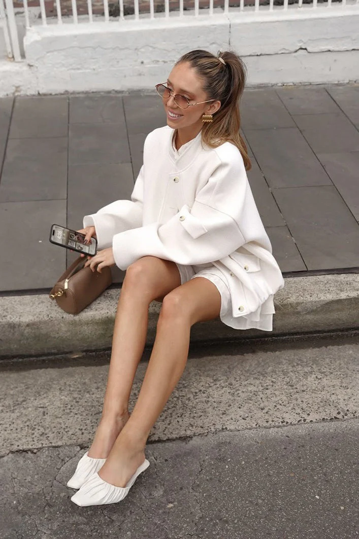 Wool Stand Collar Loose Jacket - Image 6