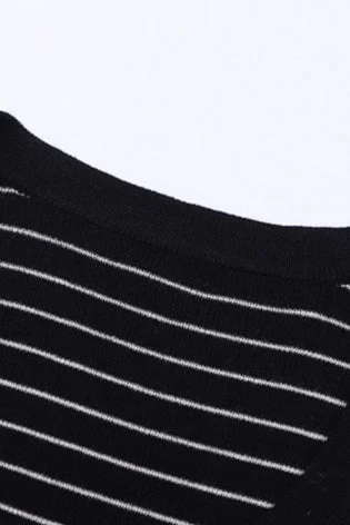 Wool Striped Round Neck Knit Top - Image 8