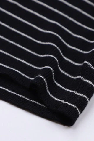 Wool Striped Round Neck Knit Top - Image 9