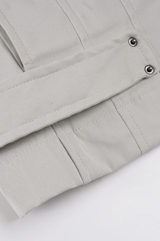 Zip Up Solid Color Utility Jacket - Image 15