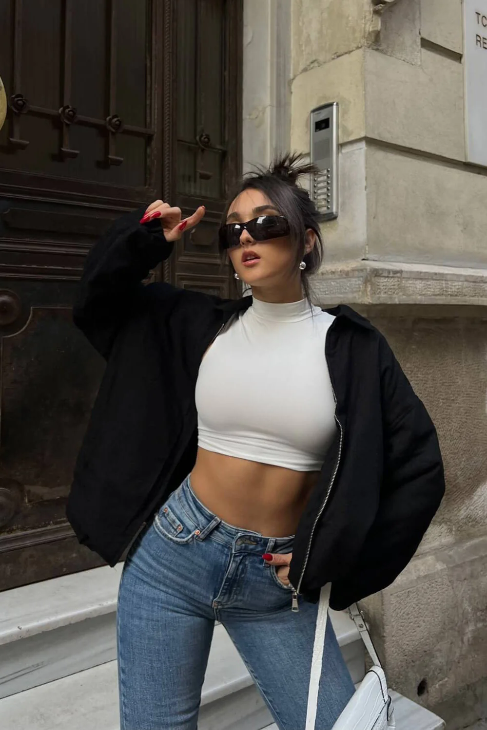 Zip Up Stand Collar Sweatshirt Jacket - Image 4