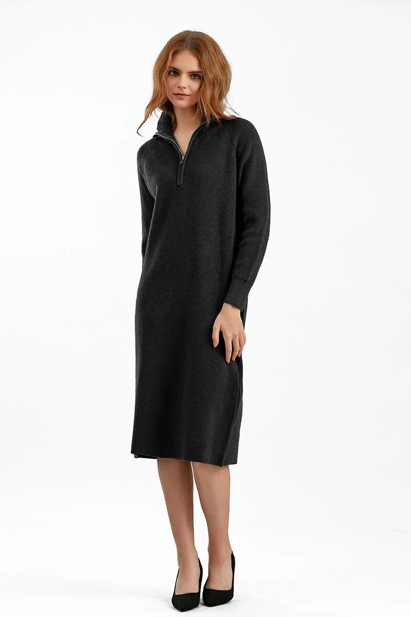 Zipper Pullover Sweater Dress - Image 10