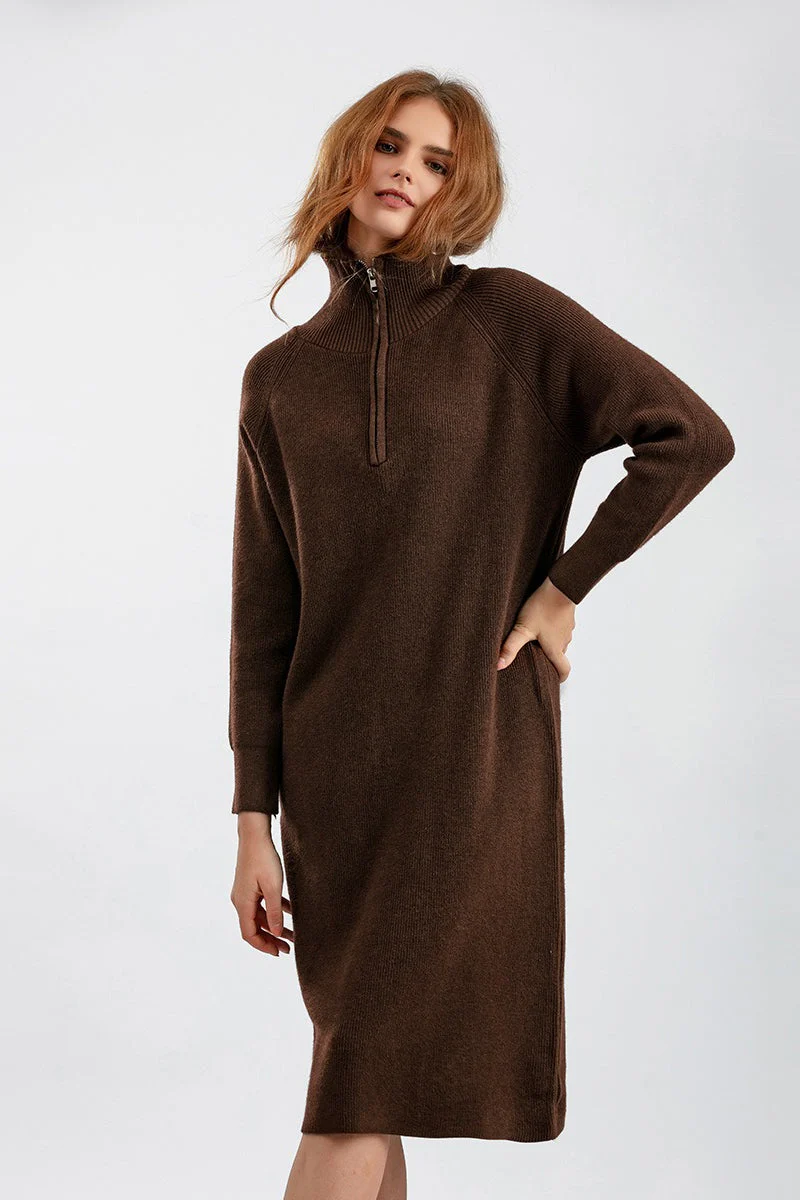 Zipper Pullover Sweater Dress - Image 12