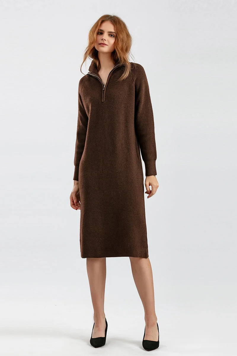 Zipper Pullover Sweater Dress - Image 13