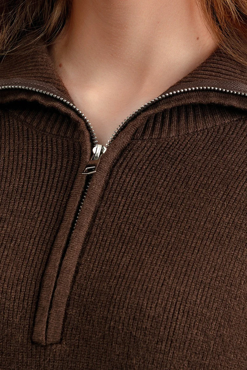 Zipper Pullover Sweater Dress - Image 15