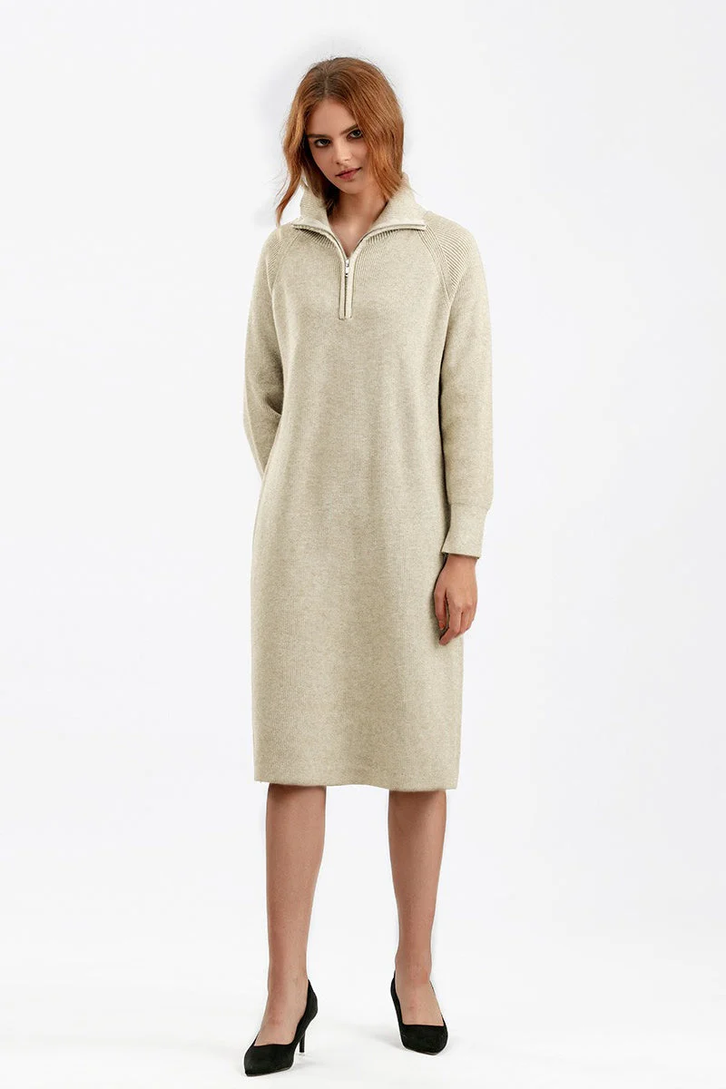 Zipper Pullover Sweater Dress - Image 9