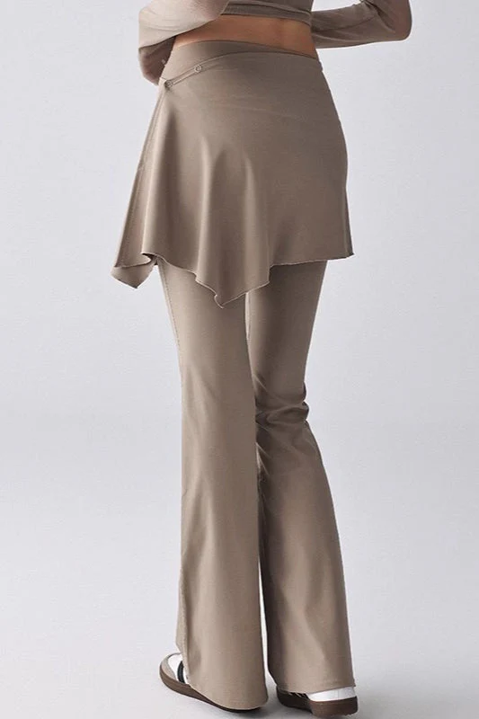 Flared High-Rise Fleece Lined Skirted Leggings - Image 2