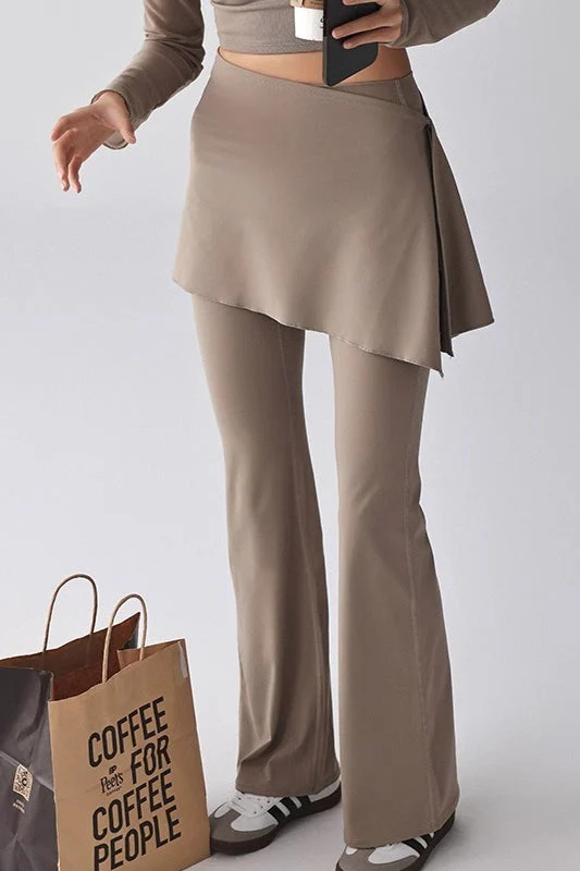 Flared High-Rise Fleece Lined Skirted Leggings - Image 5