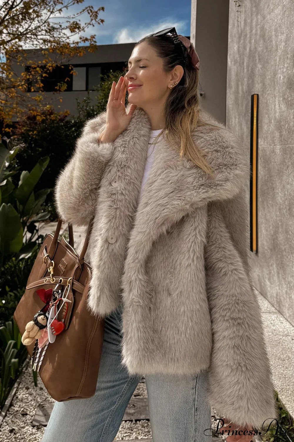 Fleece Cardigan Faux Fur Warm Coat - Image 3