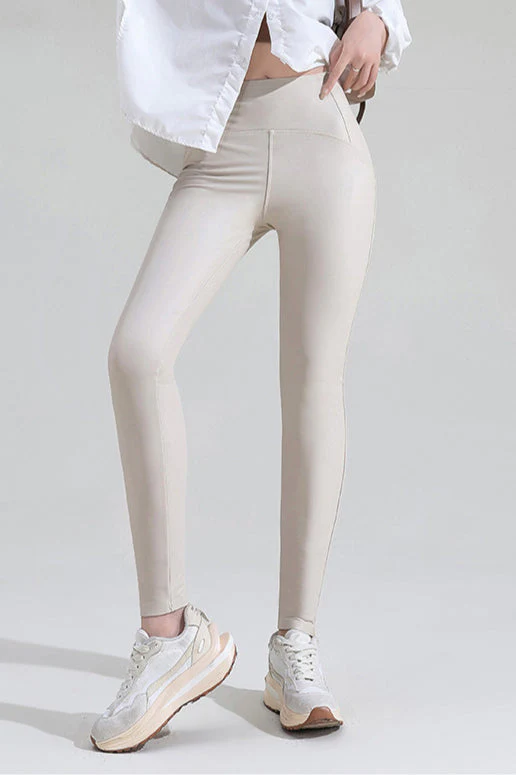 Fleece Lined Faux Leather Leggings - Image 2