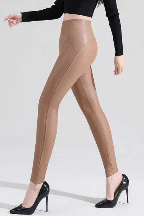 Fleece Lined Faux Leather Leggings - Image 7