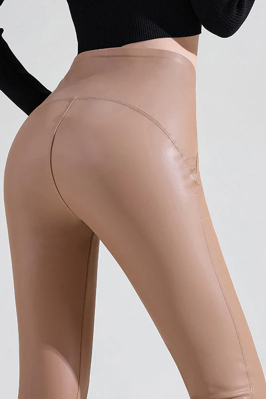 Fleece Lined Faux Leather Leggings - Image 8