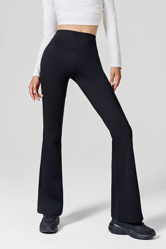 Fleece Lined High-Waisted Flared Yoga Sculpting Leggings - Image 4