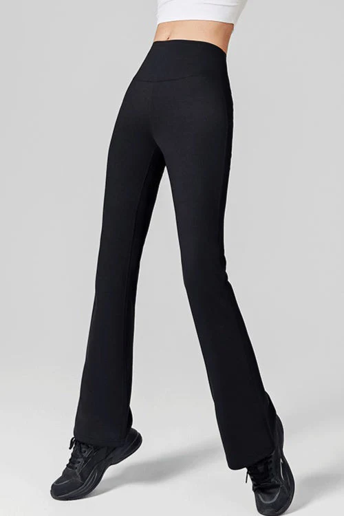 Fleece Lined High-Waisted Flared Yoga Sculpting Leggings - Image 5