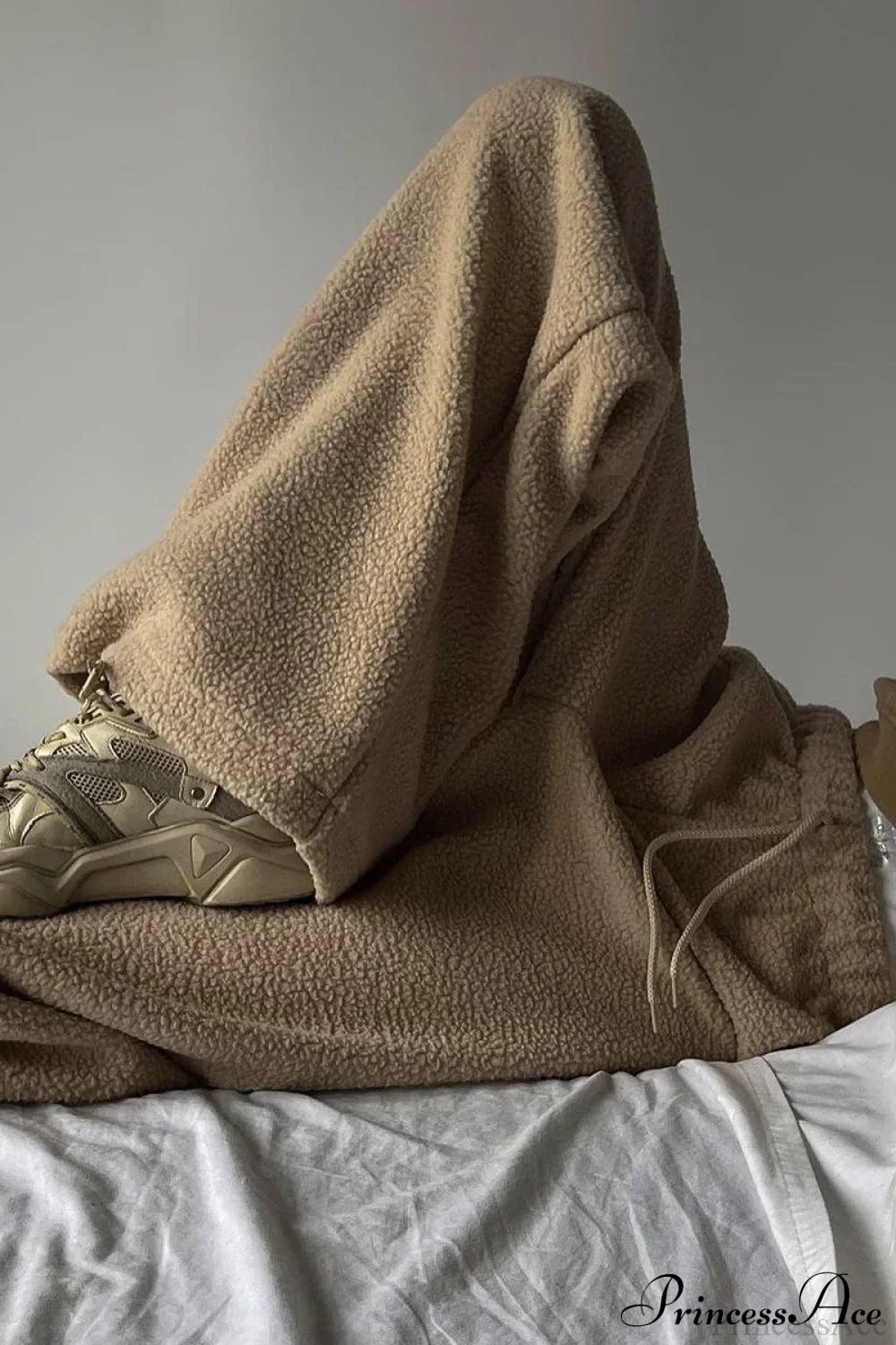 Fleece Wide Leg Relaxed Straight Pants - Image 5