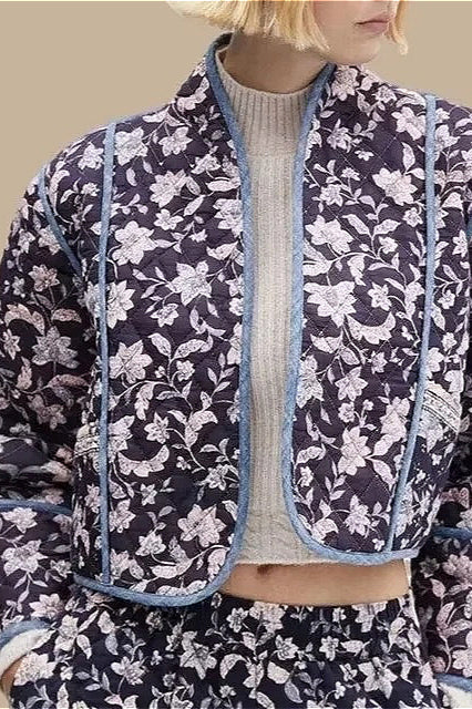 Floral Reversible Thick Padded Coat - Image 4